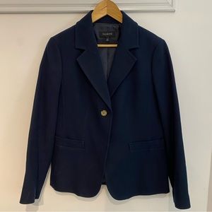 Talbots Deep Navy Heavy Rib Knit Blazer Size 10